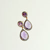 12 Days of Christmas - Amethyst w White Topaz Posts - Amethyst Earrings