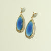 12 Days  of Christmas - Blue Hydroquartz w White Topaz Posts -  Blue Hydro Quartz Earrings