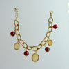Gold Intaglios and Carnelian Charm Bracelet with Adjustable Clasp - Piedmont Bracelet