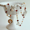Sardonyx Cameo Pendant & Moonstone, Hessonite & Petal Pearls Necklace - Sardinia Necklace