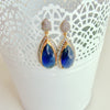 12 Days  of Christmas - Blue Hydroquartz w White Topaz Posts -  Blue Hydro Quartz Earrings