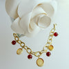 Gold Intaglios and Carnelian Charm Bracelet with Adjustable Clasp - Piedmont Bracelet
