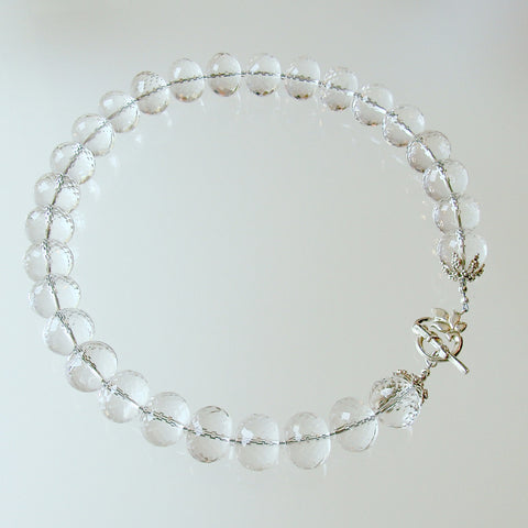 Clear Rock Crystal Rondelle Choker Necklace - I Can See Clearly Now Necklace
