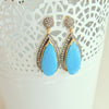 12 Days of Christmas -  Turquoise w White Topaz - Turquoise Earrings