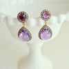12 Days of Christmas - Amethyst w White Topaz Posts - Amethyst Earrings