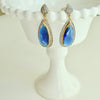 12 Days  of Christmas - Blue Hydroquartz w White Topaz Posts -  Blue Hydro Quartz Earrings