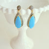 12 Days of Christmas -  Turquoise w White Topaz - Turquoise Earrings