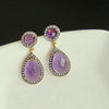 12 Days of Christmas - Amethyst w White Topaz Posts - Amethyst Earrings