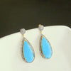 12 Days of Christmas -  Turquoise w White Topaz - Turquoise Earrings