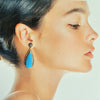 12 Days of Christmas -  Turquoise w White Topaz - Turquoise Earrings