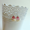 Pink Intaglio Earrings With Pearls Clusters - Mattera III Earrings