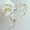 Biwa Pearls & Tourmaline Spacers w/ Intaglio Pendant - Matera III Necklace