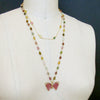 #5 Le Papillon VII Necklace - 18K Gold Watermelon Tourmaline Butterfly Necklace