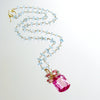 #1 Delphine II Necklace - Pink Topaz Blue Topaz Emerald Citrine Rose Quartz