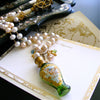 #2 Claudette Necklace - Cherub Scent Bottle Pink Pearls Necklace