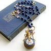 #4 Lillian Necklace - Lapis Pink Quartz Porcelain Chatelaine Scent Bottle