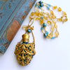 #5 Rosalie Necklace - Citrine Apatite Chatelaine Perfume Bottle Necklace
