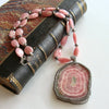 #2 Roxanne Necklace - Rhodochrosite Diamond Pyrite