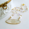 #3 La Finesse Armorial Monogram Gaming Token Necklace - Lavender Moon Quartz