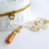 #3 Patience Necklace - Cranberry Chatalaine Scent Bottle Pearls Pink Topaz
