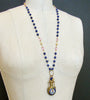 #7 Lillian Necklace - Lapis Pink Quartz Porcelain Chatelaine Scent Bottle