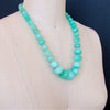 #5 Courtney Necklace - Smooth Chrysoprase Matinee Necklace Opal Inlay Toggle