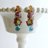 #3 Fleur Earrings - Garnet, Topaz, Amethyst, Iolite Cluster Earrings