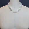 White Moonstone Choker Necklace with Abalone Inlay Toggle - Selene Necklace