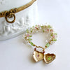 Rock Crystal Peridot Topaz Cluster Bracelet Padlock Heart - Posey Bracelet