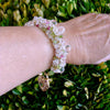 Rock Crystal Peridot Topaz Cluster Bracelet Padlock Heart - Posey Bracelet