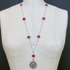 #7 Serenity Necklace - Turquoise Pink Topaz Pink Quartz Victorian Pin Wheel