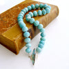 #3 Amanda Choker Necklace - Amazonite With Abalone Inlay Toggle
