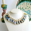 #4 China Doll Majolica Plates Necklace - Pearls Majolica Miniature Plates