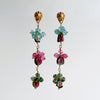 Watermelon Tourmaline Slices Pink Topaz Apatite Green Tourmaline Duster Earrings - Andrea III Earrings