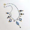 Kyanite Blue White Porcelain Bead Charm Necklace - Bluebelle Necklace