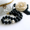 12 Days of Christmas - Matte Black Onyx & Shell Pearl Choker Necklace - Brooke VI Necklace