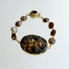 Chocolate Druzy Moonstone Champagne Topaz Smokey Quartz Bracelet - Cari Bracelet