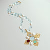 Maltese-Style Intaglio Removable Pendant, Aqua Quartz and Pearls Necklace - Catania II Necklace