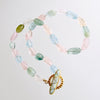 Aquamarine Morganite Heliodore Beryl Nuggets Inlay Opal Toggle Choker Necklace - Francesca II Necklace