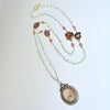 Lover's Eye Victorian Silver Paste Locket Blue Topaz & Watermelon Tourmaline Necklace - Isabella II Necklace