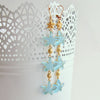 Aqua Venetian Glass Shellfish Long Earrings- Meribella Duster Earrings