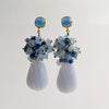 Blue Lace Agate Tanzanite Topaz Kyanite Earrings - Ophelia Cluster Earrings