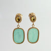 merald Green Venetian Glass Intaglios With Peridot Posts - Ravello II Earrings