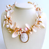 10K Gold Angelskin Coral Carved Cameo Shell Necklace - Shell of an Idea V Necklace