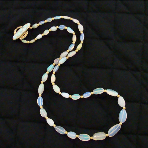 Graduated Welo Opal Nuggets Inlay Opal Toggle - Winnie Necklace