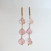 Triple Pink Afghan Tourmaline Cascading Hearts Earrings - Allison II Earrings