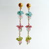 Watermelon Tourmaline Slices Peridot Pink Topaz Apatite Duster Earrings - Andrea Earrings