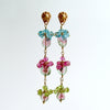 Watermelon Tourmaline Slices Peridot Pink Topaz Apatite Duster Earrings - Andrea II Earrings