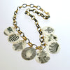 Mother of Pearl Scrimshaw Étrange Token Charm Necklace - Calliope Necklace