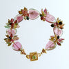 Watermelon Tourmaline Slices Tourmaline Clusters Peridot Clasp Bracelet - Clarissa V Bracelet